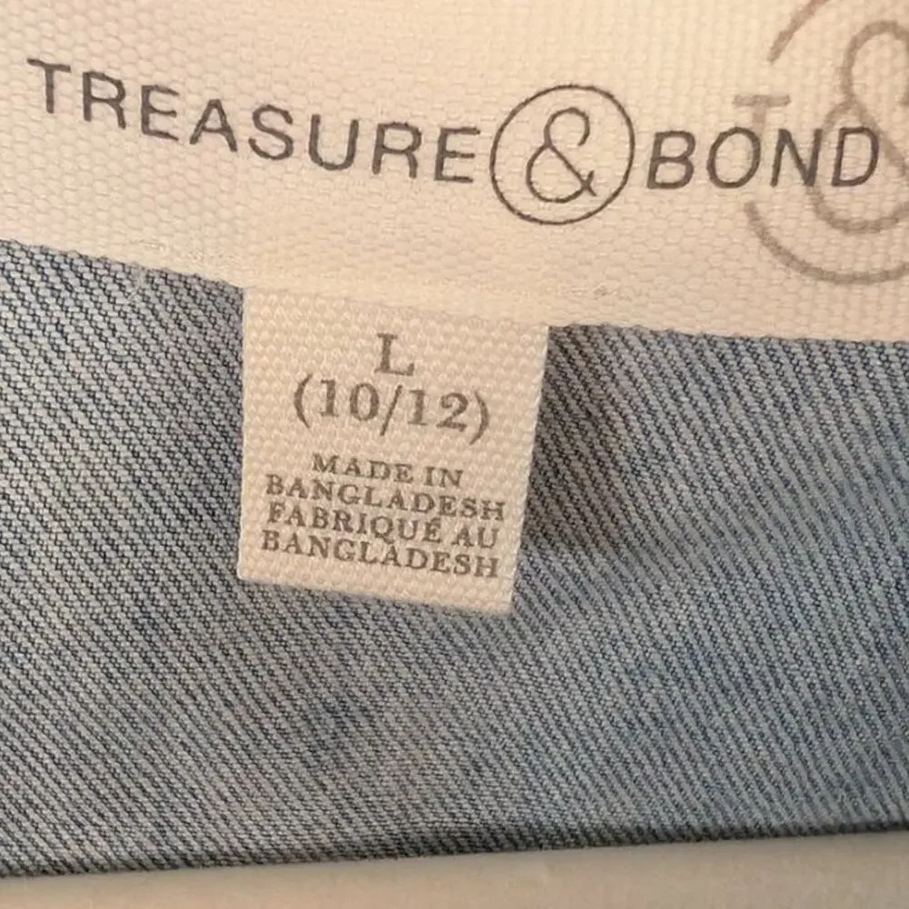 Treasure & Bond Girls' Jean Jacket with Grey Hoodie NWT L (10-12)